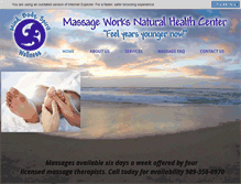 Tablet Screenshot of massageworkstherapy.com